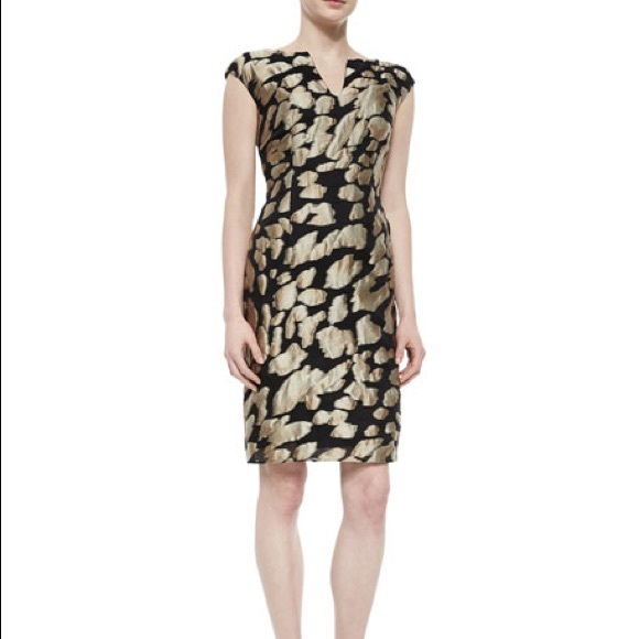 ESCADA Leopard Jacquard Sheath Dress Sz 40 (US 10) - Picture 1 of 10